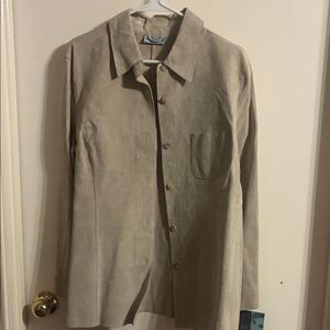 Tan Suede Button-Up Jacket